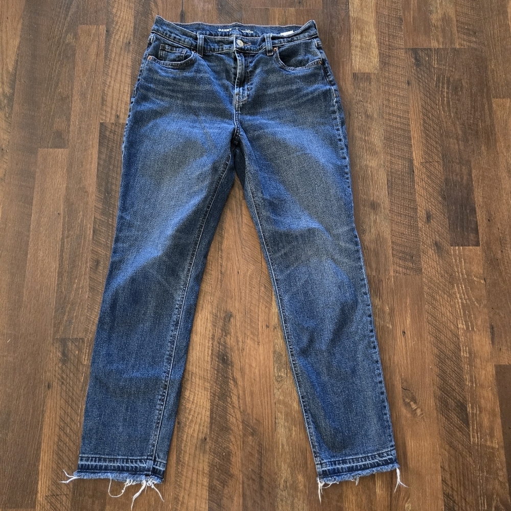 Old Navy 6 TALL Women's Boyfriend Jeans in Medium Blue Wash